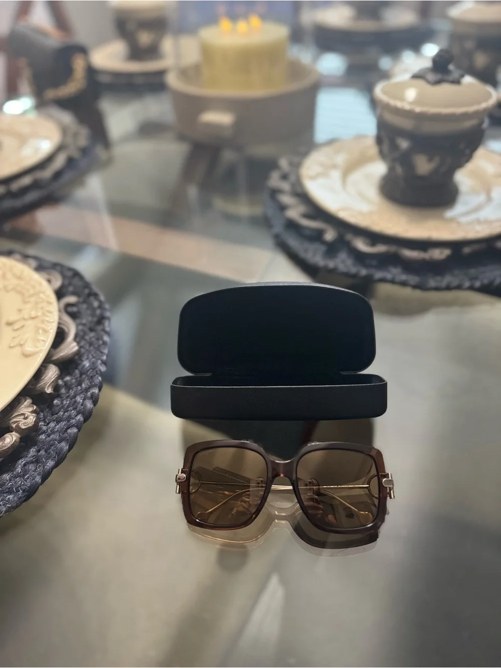 Salvatore Ferragamo Brown Oversized Square Sunglasses